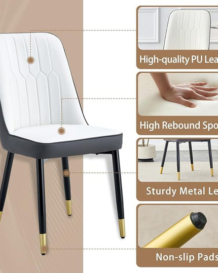 7 Piece Modern Dining Set, 62'' Sintered Stone Dinner Table for 6, 6 Chairs, Easy to Assemble