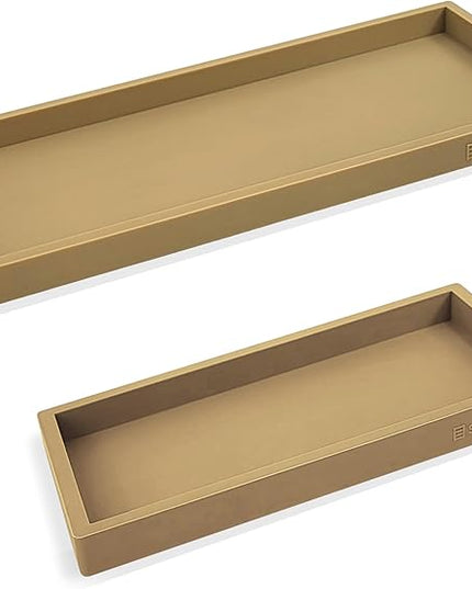 Countertop and Vanity Tray - 2 PC (11” and 7”) Shatterproof Silicone Kitchen and Bathroom Trays for Counter, Kitchen Soap Dispenser Tray, Vanity Trays for Bathroom, Perfume Key Tray