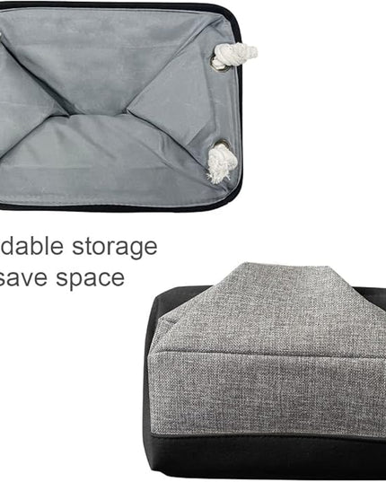 TheWarmHome Storage Basket for Organizing - 1 Pack 14x10x6.7 inch Collapsible Storage Bins for Shelves, Dog Toy Bin for Closet Organizer laundry Gift Cloth Nursery (Grey & Black)