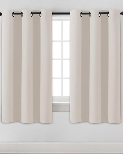 H.VERSAILTEX Blackout Curtains for Bedroom Thermal Insulated Room Darkening Living Room Curtains 63 Inch Long Grommet Privacy Protection Window Curtain Panels/Drapes for Nursery, 2 Panels, Natural