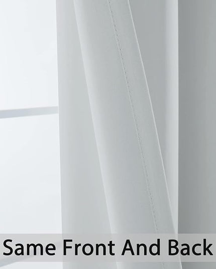 Yakamok 36 Inch Length Room Darking Curtains for Bedroom, Light Blocking Drapes Room Darkening Thermal Insulated Solid Grommet Panels for Living Room(38Wx36L, Greyish White, 2 Panels)