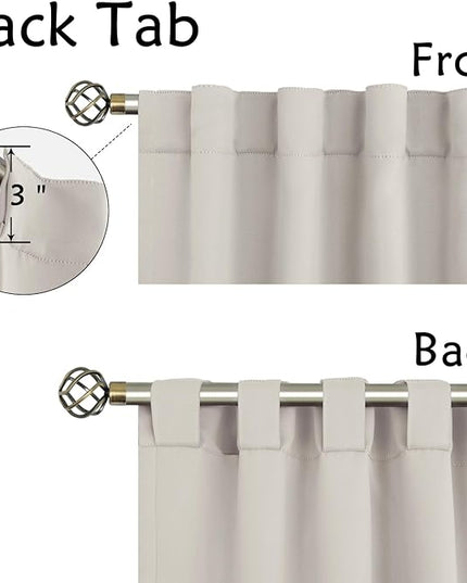 BGment Wide Blackout Curtains 63 inch - Rod Pocket and Back Tab Thermal Insulated Room Darkening Curtains for Living Room, 70 x 63 Inch, Natural Camel, 2 Window Panels