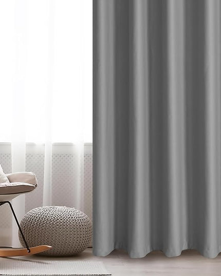 JIUZHEN Room Divider Curtains for Bedroom/Living Room, Thermal Insulated Blackout Door Curtain, Grommet Top Sliding Door Curtains (Light Grey, W100 by L84, 1 Panel)