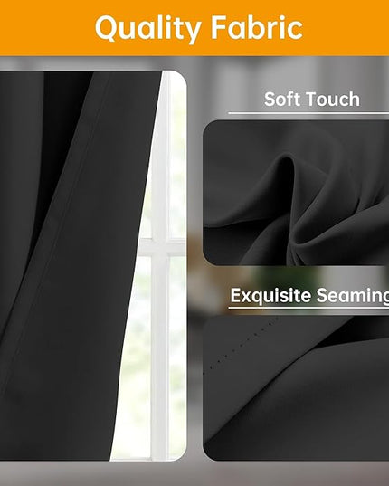 Room Divider Curtains Flexible Ceiling Tracks set Curtain track Ceiling Mount Blackout Curtain for Living Room Bedroom Ceilings Curtains Rod Privacy Dividers Panels W150 x H84 Black Drape & Black rail