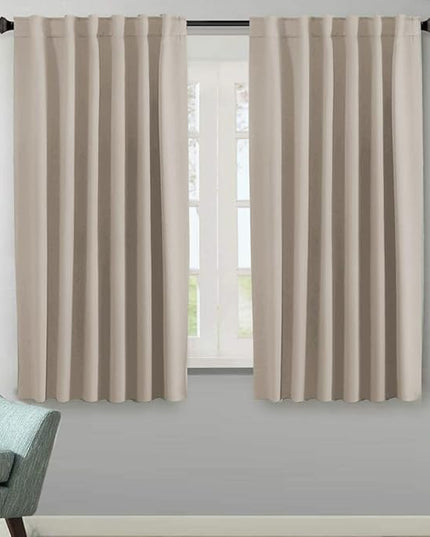 H.VERSAILTEX Blackout Curtains Thermal Insulated Window Treatment Panels Room Darkening Blackout Drapes for Living Room Back Tab/Rod Pocket Bedroom Draperies (2 Panels, Fog, 52 x 63 Inch)