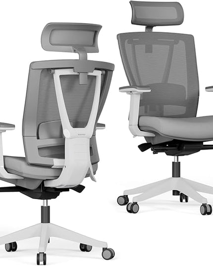 Autonomous ErgoChair Pro Ergonomic Office Chair Foam Grey Adjustable Lumbar Support, Rolling Swivel - Home Office Desk Chairs with Wheels and Arms - Ergonomic Desk Chair Comfy for Gaming & Long Hours