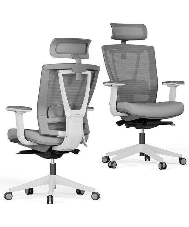 Autonomous ErgoChair Pro Ergonomic Office Chair Foam Grey Adjustable Lumbar Support, Rolling Swivel - Home Office Desk Chairs with Wheels and Arms - Ergonomic Desk Chair Comfy for Gaming & Long Hours