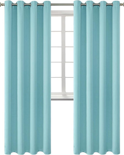 BGment Blackout Curtains - Grommet Thermal Insulated Room Darkening Bedroom and Living Room Curtains, Set of 2 Panels (52 x 84 Inch, Baby Blue)