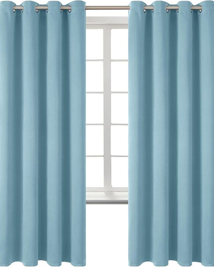 BGment Room Darkening Curtains 72 Inches Long - Grommet Thermal Insulated Drapes Window Treatment Curtains for Bedroom, 2 Panels, 52 x 72 Inch, Greyish Blue
