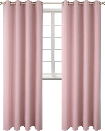 BGment Room Darkening Curtains 108 Inches Long - Grommet Thermal Insulated Drapes Window Treatment Curtains for Bedroom, 2 Panels, 52 x 108 Inch, Baby Pink