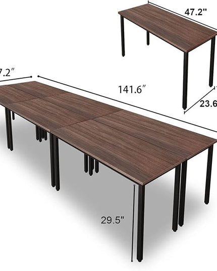 Bonzy Home 12FT Conference Table with Chairs Set, 142"x47"x30" Tables & 14Pcs Office Chairs, Office Desk and Chairs Set for Meeting Room Study Printer Podcast Seminar Table Set for 14 People