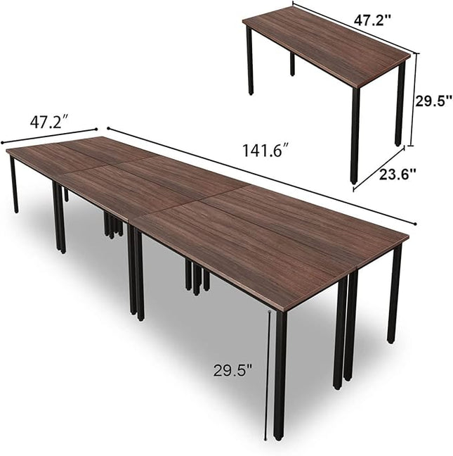 Bonzy Home 12FT Conference Table with Chairs Set, 142"x47"x30" Tables & 14Pcs Office Chairs, Office Desk and Chairs Set for Meeting Room Study Printer Podcast Seminar Table Set for 14 People