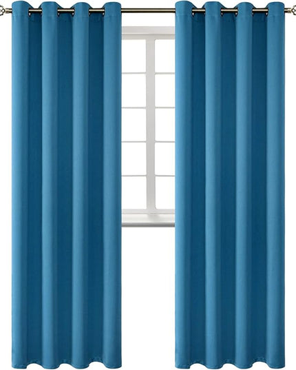 BGment Blackout Curtains - Grommet Thermal Insulated Room Darkening Bedroom and Living Room Curtains, Set of 2 Panels (52 x 108 Inch, Steel Blue)