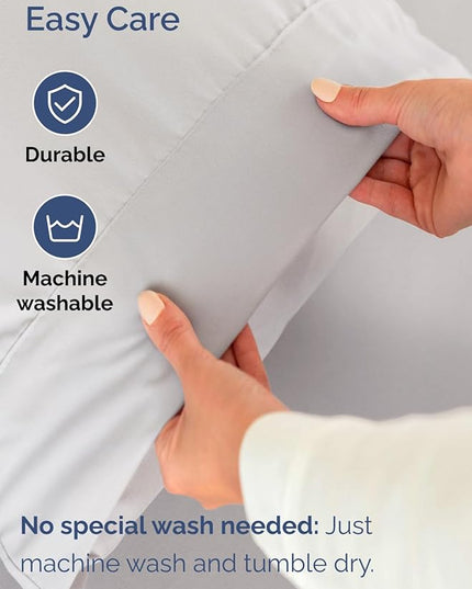 Extra Deep Split King Sheet Set - 7 Piece Breathable & Cooling Sheets - Hotel Luxury Bed Sheets Set - Easy Fit - Soft, Wrinkle Free & Comfy Sheets Set - French Grey Sheet Set with Extra Deep Pockets