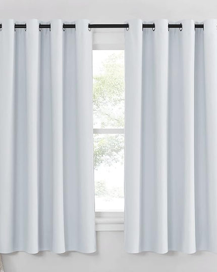 NICETOWN Room Darkening Curtain for Bedroom - (Greyish White/Silver Grey Color) Solid Thermal Insulated Blind Room Darkening Drape/Drapery for Windows,52x63 inches, 1 Pack