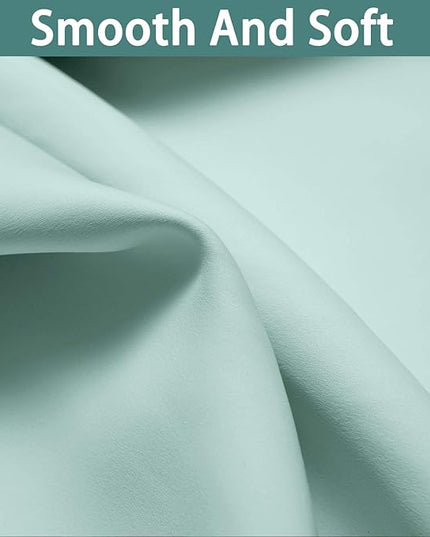 Yakamok 100% Blackout Curtains Energy Saving Thermal Insulated 2 Thick Layers Completely Blackout Drapes with Black Liner for Bedroom (52Wx72L, Aqua, 2 Panels)