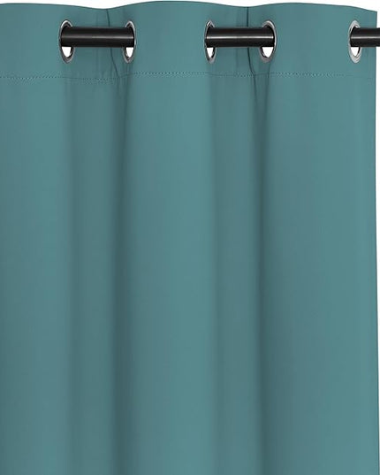 NICETOWN Blackout Doorway Curtain Drape 78 inch Long - Grommet Noise Reducing Thermal Insulated Solid Modern Window Treatments for Bedroom Closet (1 Panel, 52 x 78 Inch, Sea Teal)