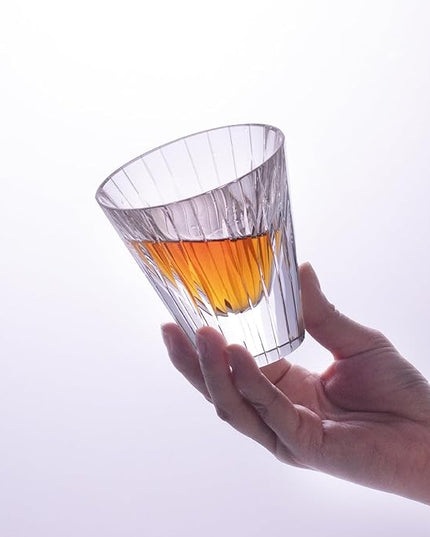 KAMMAK Whiskey Glasses Set of 2, 5.07 oz (150 ml) Hand Blown Crystal Tumbler with Delicate Rim, Lead-Free Thick Base & Seamless Design for Neat Scotch, Bourbon, and Craft Cocktails