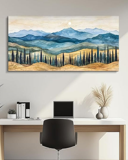 ZUITINGHUA Canvas Wall Art For Living Room Wall Decor For Bedroom Office Wall Decoration Mountains Landscape Painting Abstract Pictures Artwork Room Aesthetic Home Decor 20x40 In