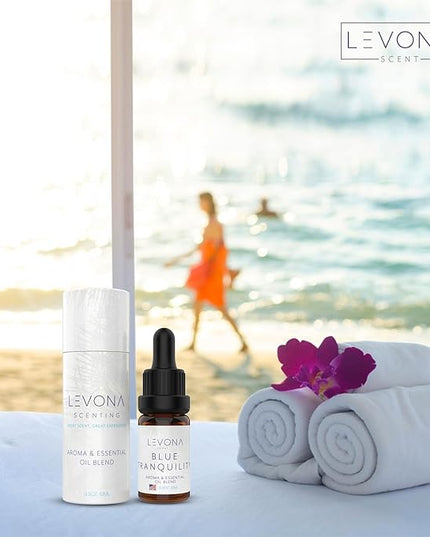 Levona Scent Essential Oils - Scents for Home, Hotel & Office Use - Perfect for Home Diffuser & Humidifiers - Aroma Fragrance Oil, Ideal for Massage, Relaxation, and Spa - Blue Tranquility, 10ml