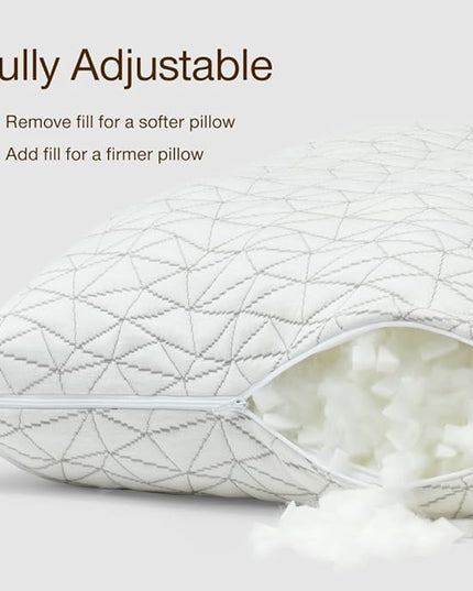 Coop Home Goods Original Adjustable Body Pillow, 20x54 Long Pillow for Back, Shoulder, Hip and Knee Support, Side Sleeper Body Pillows for Adults with Memory Foam & Washable Cover