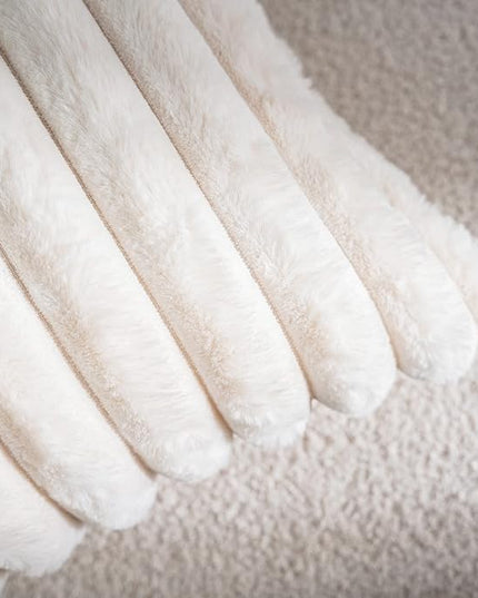 DEELAND Pack of 2,Double-Sided Faux Fur Plush Decorative Throw Pillow Covers Fuzzy Striped Soft Pillowcase Cushion Covers for Sofa Couch Bedroom