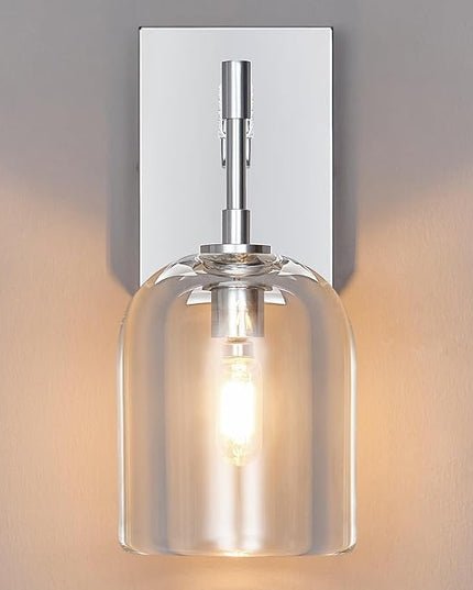 Modern Crystal Wall Sconces Set of Two Indoor Chrome Wall Lamp Vanity Wall Lighting for Bathroom Bedroom Living Room Stair（2Pack）