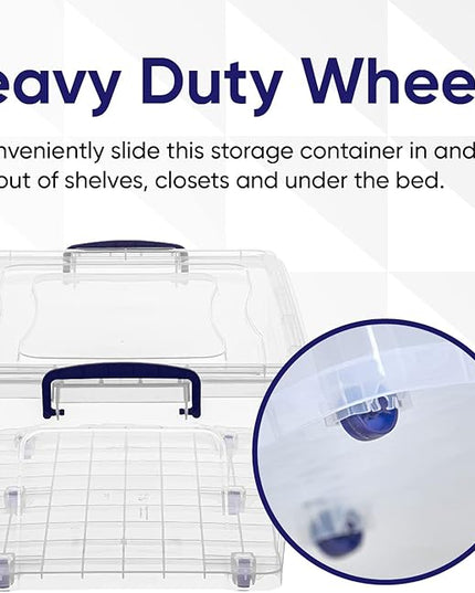 Superio Storage Bins with Lids, Clear Plastic Containers for Organizing, Stackable Totes, BPA Free, Odor Free, Organizer Boxes for Home, and Dorm (4 Pack, 32 Quart)