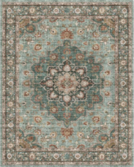 4x6 Area Rugs for Living Room: Perfect for Bedroom Kitchen Kids Room Nursery - Stain & Water Resistant Non-Slip Pet & Child Friendly Vintage Carpet (Green, 4x6)