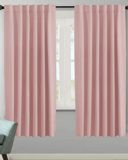 H.VERSAILTEX Blackout Curtains Thermal Insulated Window Treatment Panels Room Darkening Blackout Drapes for Living Room Back Tab/Rod Pocket Bedroom Draperies (2 Panels, Baby Pink, 52 x 72 Inch)