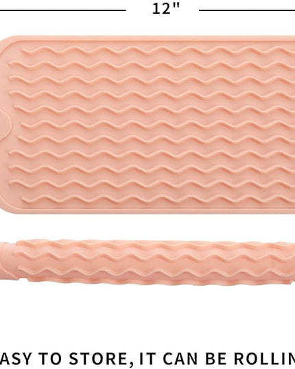 Silicone Dish Drying Mat for Multiple Usage,Easy clean,Eco-friendly,Heat-resistant Silicone Mat for Kitchen Counter or Sink,Refrigerator or Drawer Liner Pink S 12 inches x 6 inches