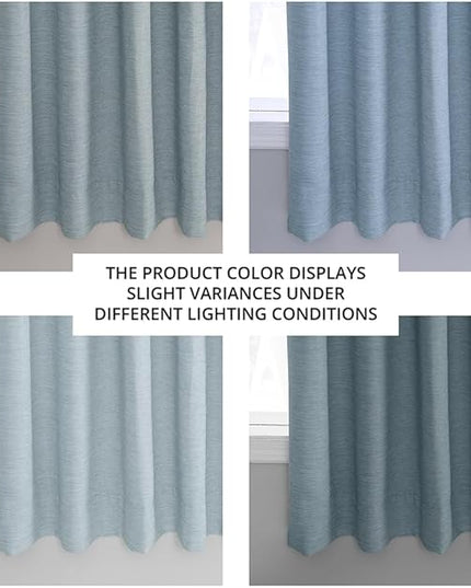 HPD Half Price Drapes Bellino Room Darkening Curtains 63 Inches Long Curtains for Bedroom & Living Room (1 Panel), 50W x 63L, Gulf Blue