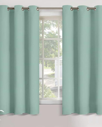YoungsTex Sage Green Blackout Curtains 68 Inches Length for Bedroom - Thermal Insulated Window Drapes with Grommet Room Darkening Privacy for Living Room, 2 Panels, 42 x 68 Inch