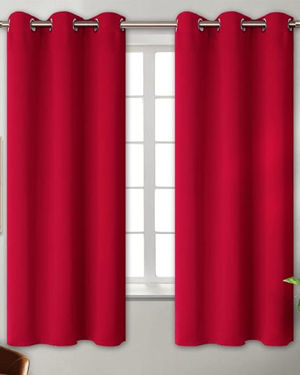 BGment Christmas Room Darkening Curtains 63 Inches Long - Grommet Thermal Insulated Drapes Window Treatment Curtains for Bedroom, 2 Panels, 42 x 63 Inch, Red