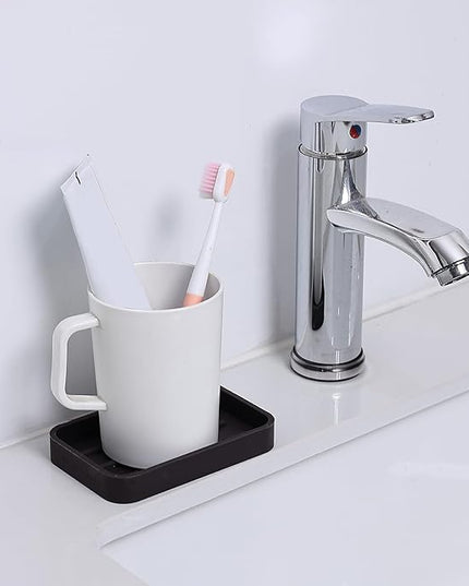 Silicone Kitchen Sink Organizer Tray for Multiple Usage,Easy Clean Sponges Holder for Kitchen Bathroom Counter or Sink,Dish Soap Dispenser,Scrubber,Bottle,Cup Coffee 4.9”x 3.2”