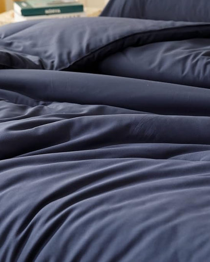 ROSGONIA California King Comforter Set Navy Blue,3pcs(1 Boho Cal King Comforter & 2 Pillowcases) All Season Bedding Soft Bedspread Blanket Quilt