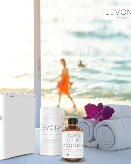 Levona Scent Pure Essential Oils: Blue Tranquility Aromatherapy Oils - Home Luxury Scents for Diffusers For Home, Hotel & Office - Scented Fragrance Oil Blends - Essential oil for Humidifiers - 500 Ml