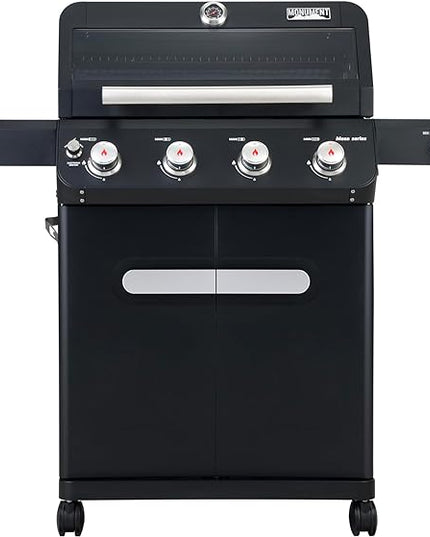 Monument Grills 4+1 Outdoor Barbecue Stainless Steel 4 Burners & 1 Side Burner Propane Gas Grill, 52,000 BTU Patio Garden Barbecue Grill with Knob Controls, Mesa425, Black