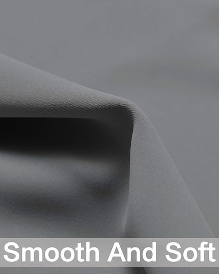 Yakamok Grey Blackout Curtains Room Darkening Thermal Insulated Grommet top Window Curtains Short Drapes for Living Room, 38 x 36 inch, Gray, 2 Panels