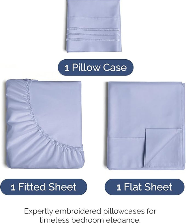 Twin XL Size 3 Piece Sheet Set - Comfy Breathable & Cooling Bed Sheets Set - Hotel Luxury Bedding for Women, Men, Kids, Teens, Boys & Girls - Deep Pockets, Soft and Wrinkle Free - Oeko-Tex - Lavender