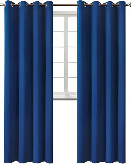 BGment Blackout Curtains for Bedroom - Grommet Thermal Insulated Room Darkening Curtains for Living Room, 52 x 95 Inch, 2 Panels, Royal Blue