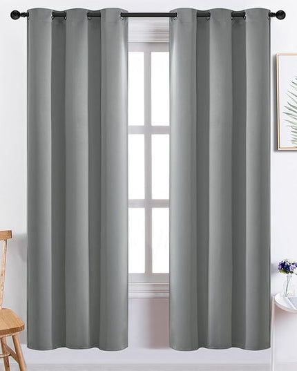 Yakamok Dove Grey Room Darking 72 Inch Length 2 Panel Sets for Livingroom Dining Room Darkening Thermal Insulated Bay Window Hotel Modern Elegant Black Out Sunblock Curtins/Bedroom,38 x 72 Inches