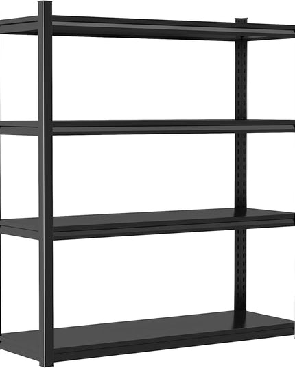 4-Tier Storage Shelves, Garage Metal Shelving Unit, Adjustable, Double-Layer Column with Reinforced Ribs, Heavy-Duty, Capable of Bearing 2400 lbs (39''W*20''D*63''H)