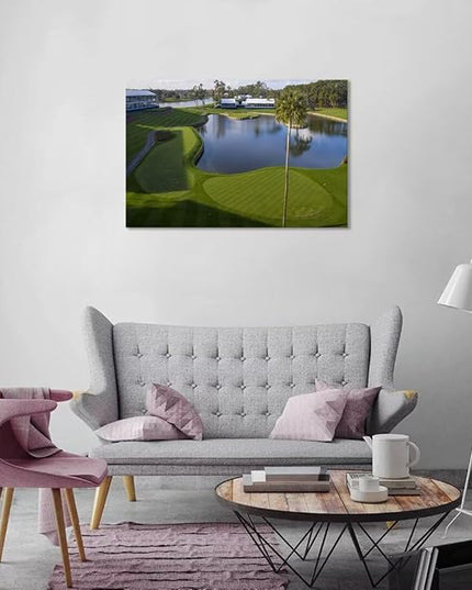 Florida Golf Course Wall Art for Living Room Bedroom Bathroom Home Decorations Golf Wall Decor Paintings TPC Sawgrass Golf Course Picture Poster Canvas Prints Framed Ready to Hang(24''H x 36''W)