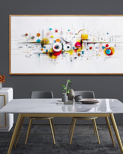 ERQINHUA Abstract Canvas Wall Decor Living Room Boho Wall Art For Bedroom Office Decorations Geometric Paintings Minimalism Wall Pictures Artwork Modern Home Decor Aesthetics Wood Framed 30x60 In