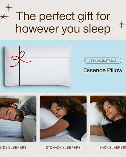 Coop Home Goods Essence Cooling Down Alternative Pillows Set of 2, King Size Adjustable Cooling Pillow for Hot Sleepers, Luxury Cool-to-The-Touch Hotel Pillows for Stomach, Back, or Side Sleepers