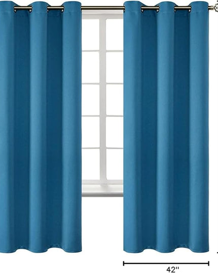 BGment Blackout Curtains - Grommet Thermal Insulated Room Darkening Bedroom and Living Room Curtains, Set of 2 Panels (42 x 72 Inch, Steel Blue)