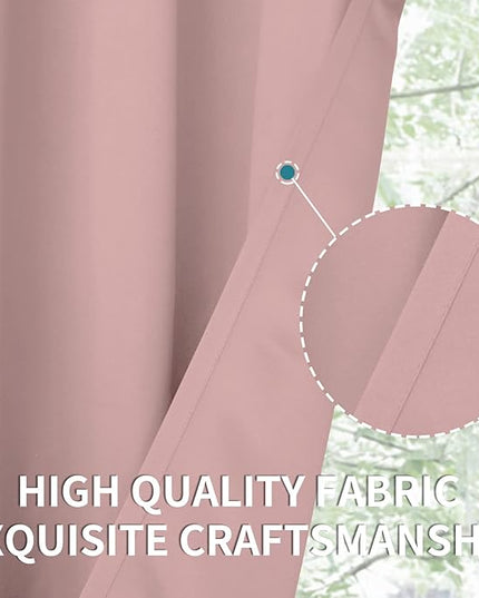 BGment Room Darkening Curtains 84 Inches Long - Grommet Thermal Insulated Drapes Window Treatment Curtains for Bedroom, 2 Panels, 52 x 84 Inch, Baby Pink