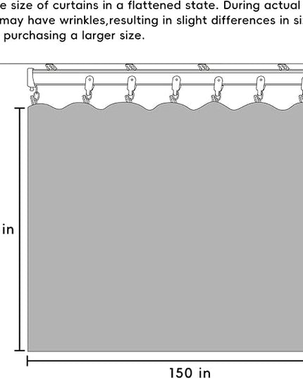 Room Divider Curtains Flexible Ceiling Tracks set Curtain track Ceiling Mount Blackout Curtain for Living Room Bedroom Ceiling Curtain Rod Privacy Dividers Panels W150 x H108 Grey Drape & Black rail
