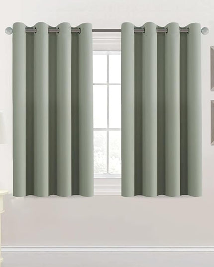H.VERSAILTEX Premium Blackout Thermal Insulated Room Darkening Curtains for Bedroom/Living Room - Classic Grommet Top (2 Panels, Light Sage, 52 Inch by 45 Inch)